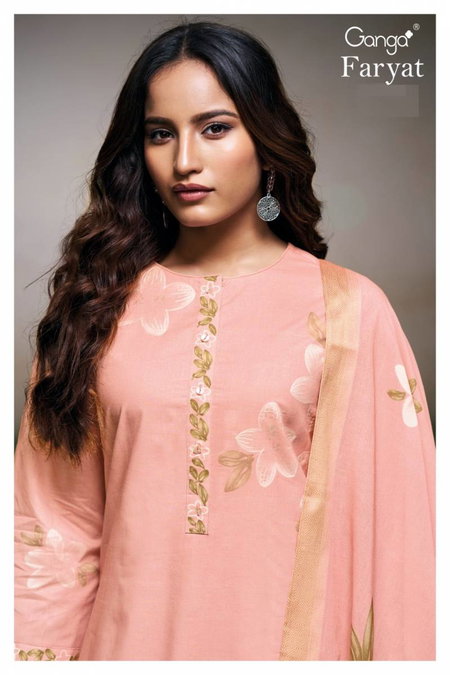 Faryat By Ganga Cotton Printed Embroidered Salwar Suit Online Wholesale
